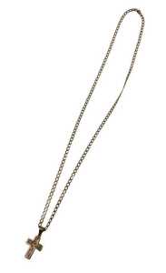 A cross pendant and chain, the gem encrusted cross, with arched pendant mount, 3cm high, on a... - 3