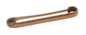 A rose gold tie pin, of plain bar design, yellow metal stamped 9ct, 4.5cm wide, 3.7g all in, boxed.