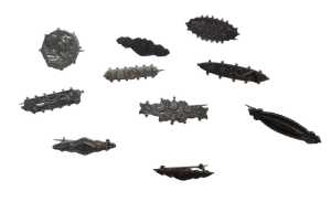 Ten silver Victorian and later sweetheart brooches, each of varying floral and horseshoe design,...
