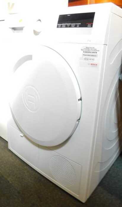 A Bosch Series 4 tumble dryer, white.