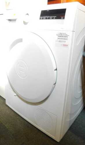 A Bosch Series 4 tumble dryer, white.