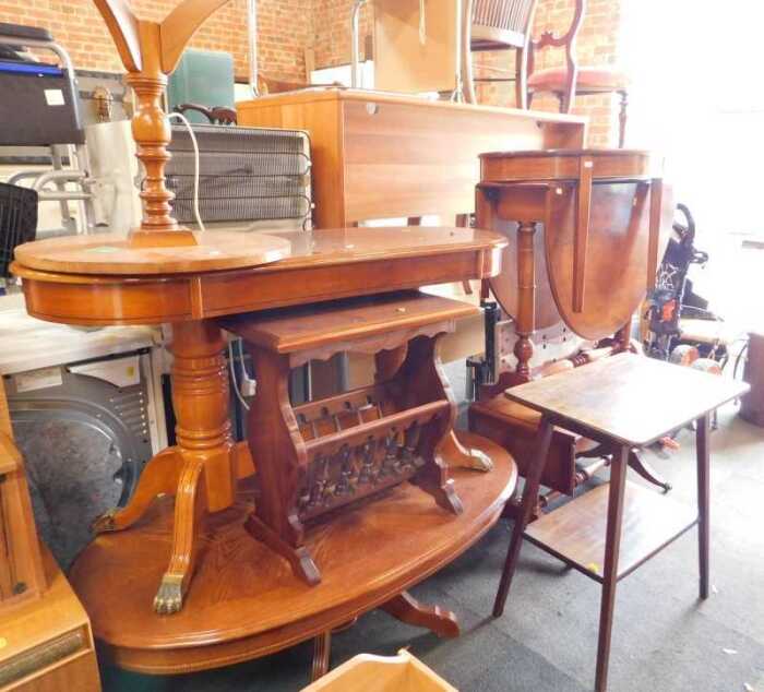 Furniture, to include occasional tables, a coffee table, a magazine rack, etc. (8)