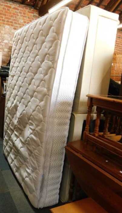 A divan double bed, with pillow top mattress and divan base.