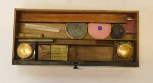 A Victorian coromandel veneered stationery box, the bureau shaped case set to the "fall" with a... - 4