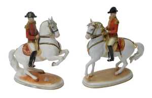 Two Wie Austrian porcelain figures, modelled as Picouette-Spanische Reitschule and...