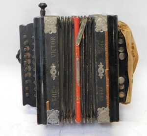 A Hohner ten-button accordion, 28cm wide, cased, together with The Victor Antoria ten-button... - 4