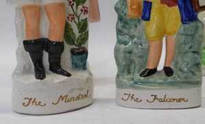 A group of 19thC and later Staffordshire and other pottery, to include a pair of pen holders,... - 2