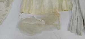 Textiles, comprising a broderie anglaise cotton Christening gown, a cream silk Christening gown,... - 3