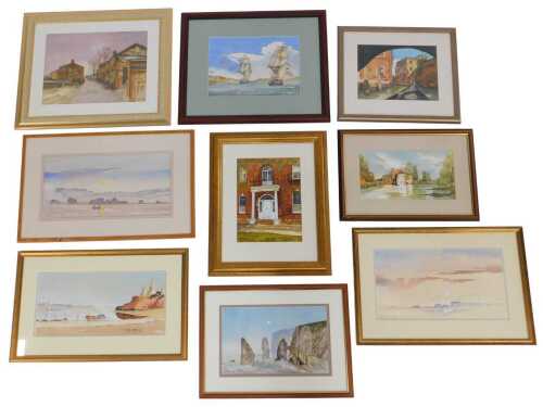Peter Hawkins (20thC School). Various watercolours and prints, differing subject matters, to...