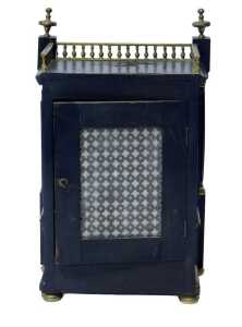 An early 20thC Aesthetic movement clock, in a Gothic Revival case, with painted enamel dial with... - 3