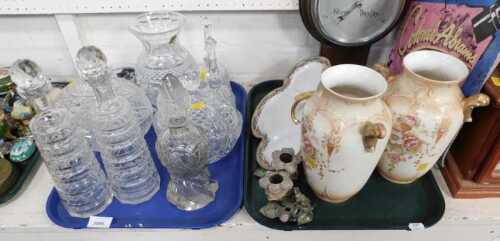 Household glassware and ceramics, to include large vases, decanters, bells, tureen with lid, etc....