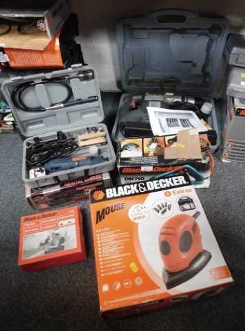 Tools, comprising a Ferm Pro Tech combi tool, with accessories, in box, a Black and Decker side...