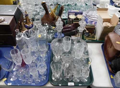 Glassware and household decorative items, to include decanters, wine glasses, vase, etc., other...