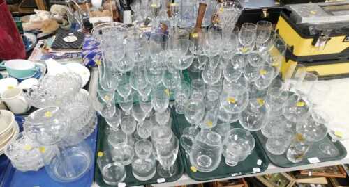 Glassware, to include decanters, drinking glasses, wine glasses, sherry glasses, tumblers. (6...