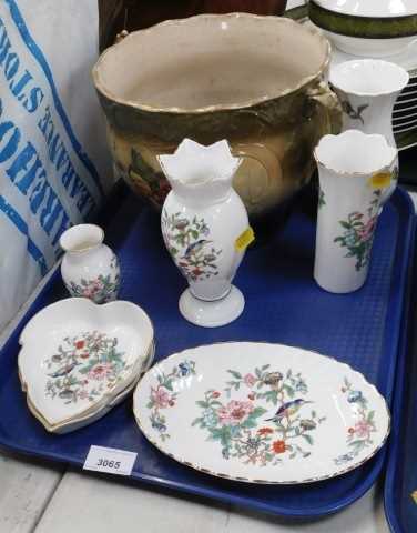 Ceramics, to include Aynsley vases, dishes, and a large planter. (1 tray)