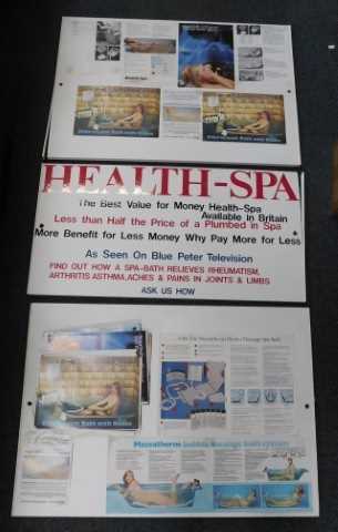 Three Health Spa information boards. (under 1 table)