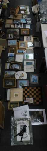 Pictures and prints, to include a large quantity of landscapes, portraits, etc., and an easel....