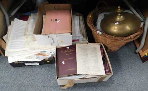 A large quantity of sheet music, a linen basket, etc. (contents under 1 table)