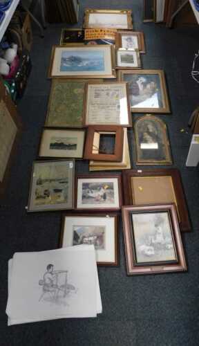 Pictures and prints, to include landscapes, portraits, still lives. (contents under 1 table)
