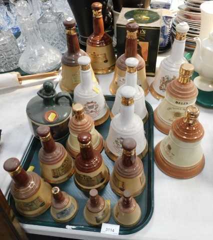 Ceramics, Bell's whisky decanters, all opened. (1 tray and loose)
