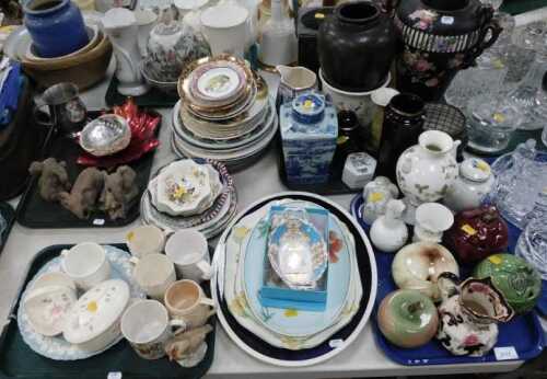 Ceramics, to include an apple pot by Sylvac, a beetroot pot by Sylvac, Aynsley vases, jugs,...