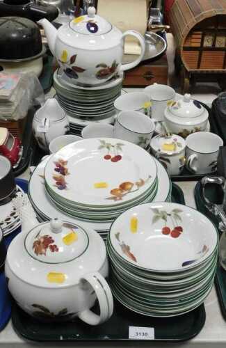 A part breakfast service by Worcester in the Evesham Vale pattern, to include two teapots, milk...