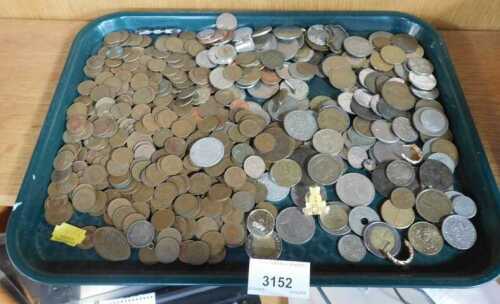 Copper pre decimal coinage, together with world coinage, enamel BBC Children in Need pin badge,...