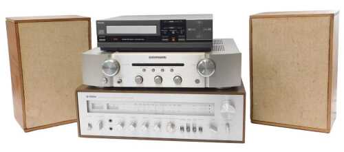 Sound equipment, comprising a Yamaha stereo receiver, CR-800, a Philips compact disc player,...