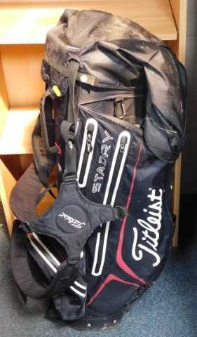 A Titleist golf bag.