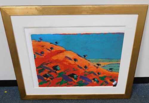 Paul Powis (Contemporary). North Hill, silk screen, limited edition number 4/295, signed, 71cm x...