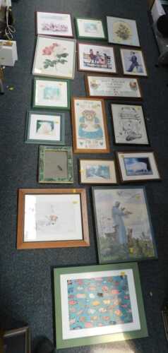 Pictures and prints, to include portraits and landscapes.