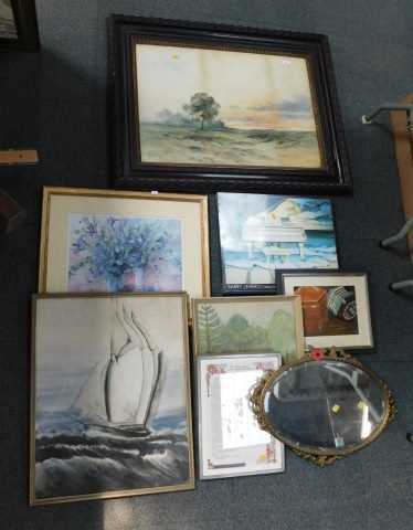 Pictures and prints, to include landscapes, interior scenes, etc.