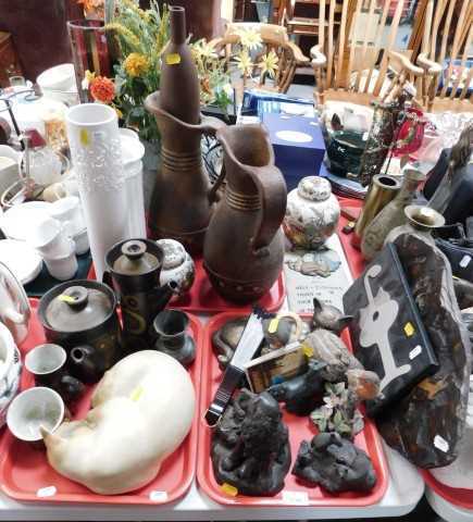 Household ceramics, to include large ceramic water jugs, vases, a part coffee service including...