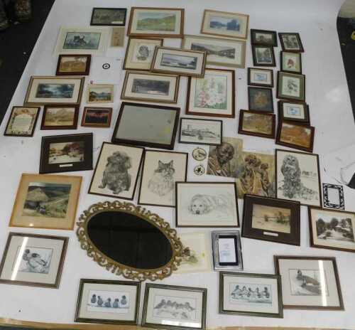 Pictures and prints, to include portraits, landscapes, still life, etc. (1 bay under 1 table)