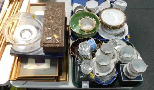 Household ceramics and pictures, to include a Japanese style teaware set, Royal Doulton plates,...