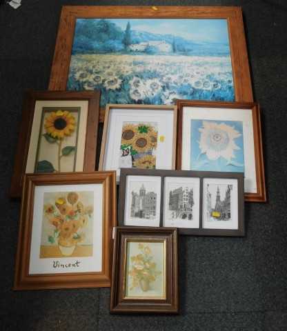 Pictures and prints, to include townscapes, landscapes, etc. (9, contents under 1 table)