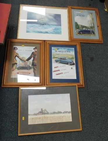 Pictures and prints, to include advertising prints, landscapes, etc. (5, contents under 1 table)