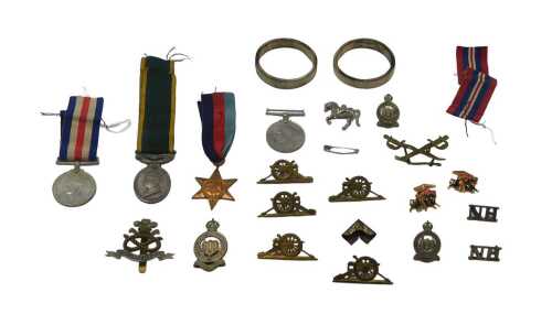 Three World War II medals, comprising Defence Medal, 1939-45 War Medal, and the 1939-45 Star,...