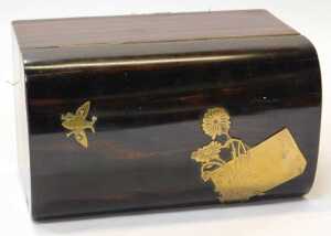 A Victorian coromandel tea caddy, of plain dome chest shaped design, the hinged lid with... - 5