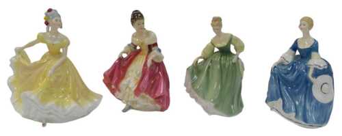 Four Royal Doulton porcelain figures, modelled as Fair Lady HN2193, Hilary HN2335, Southern...