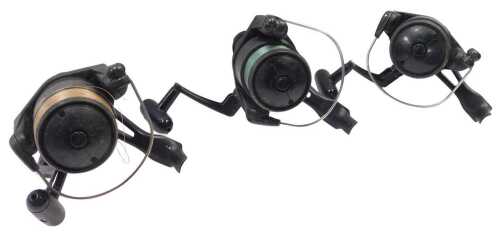 Three Shimano 6010 Aero Bait Runner reels.
