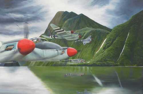 Graham Singleton (20thC School). Swarm!, oil on canvas, signed, bearing exhibition for IWM...