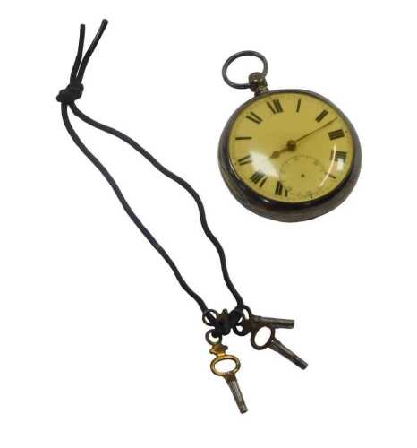 A Victorian silver pocket watch, the key wind movement stamped Boston Bothamby, serial number...