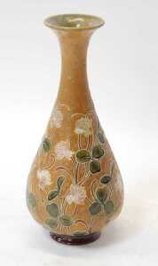 A Royal Doulton stoneware bottle vase by Florence Barlow, decorated with a reserve of three... - 2
