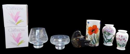 Miscellaneous collectables, comprising two Caithness glass bowls, two Portmeirion Botanic Garden...