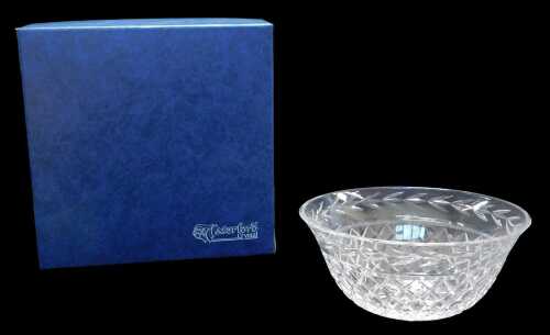 A Waterford crystal cut glass bowl, 23cm high, boxed.