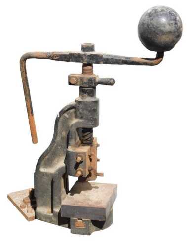 A cast iron fly press.