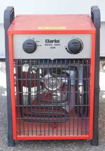A Clarke Devil 603 industrial electric fan heater, model number Devil6003.