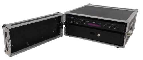 A Blue Laser karaoke machine, DVG-888, cased.
