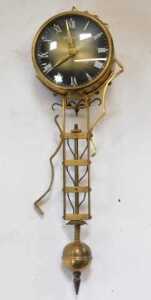A gilt metal President swinging Diana mystery clock, in the form of a young woman in flowing... - 4